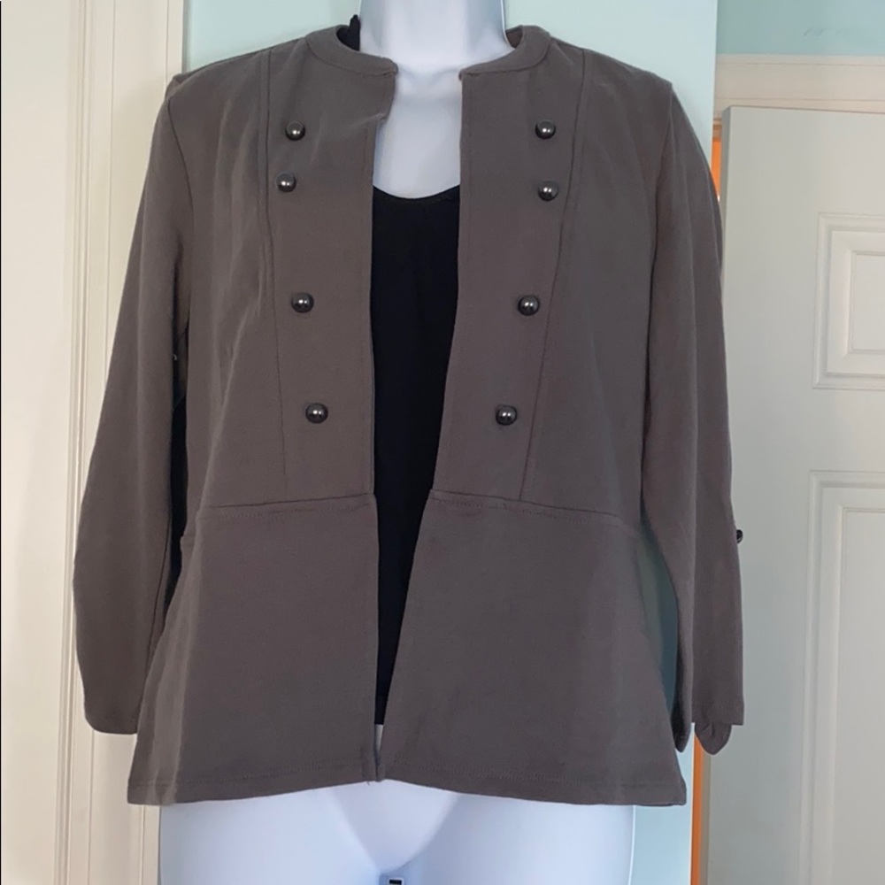 Med grey cotton blazer-never worn $20